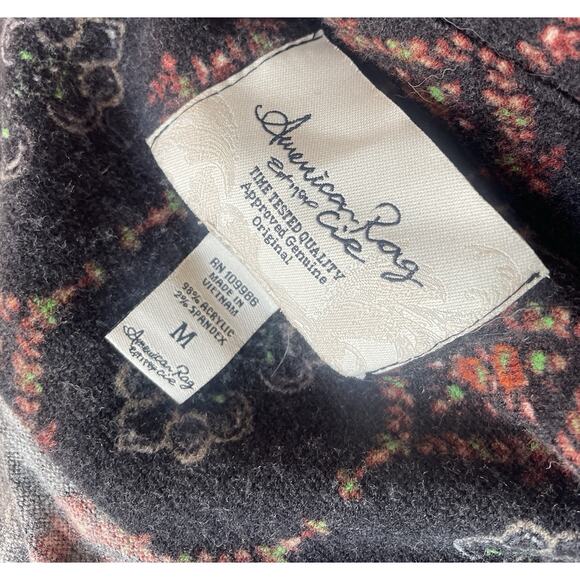 American Rag Boho Paisley Ruffle Blazer M Floral Artsy Cottagecore Coquette - Picture 6 of 6